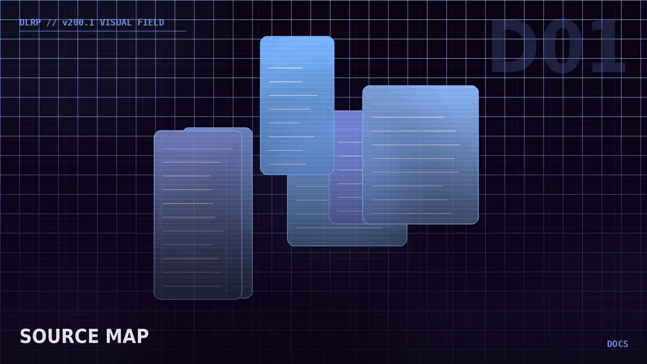 Source map plate for truth layers, provenance, and documentation roles.